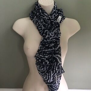 Loft blue and white semi sheer scarf